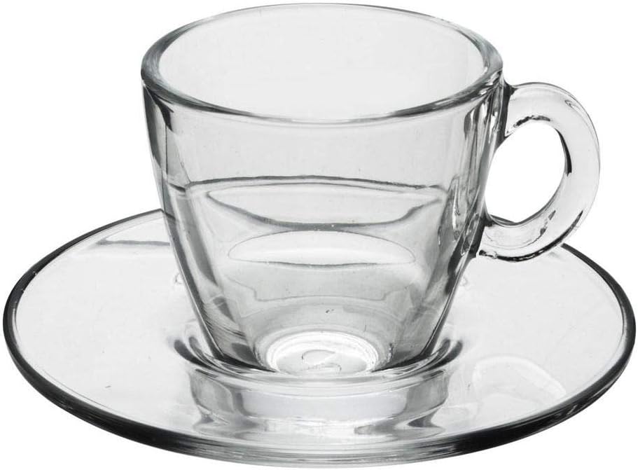 Aqua Service Kahve Fincanı, Tabak, Cam, Şeffaf, 12 Parça, 8693357273153, Standart