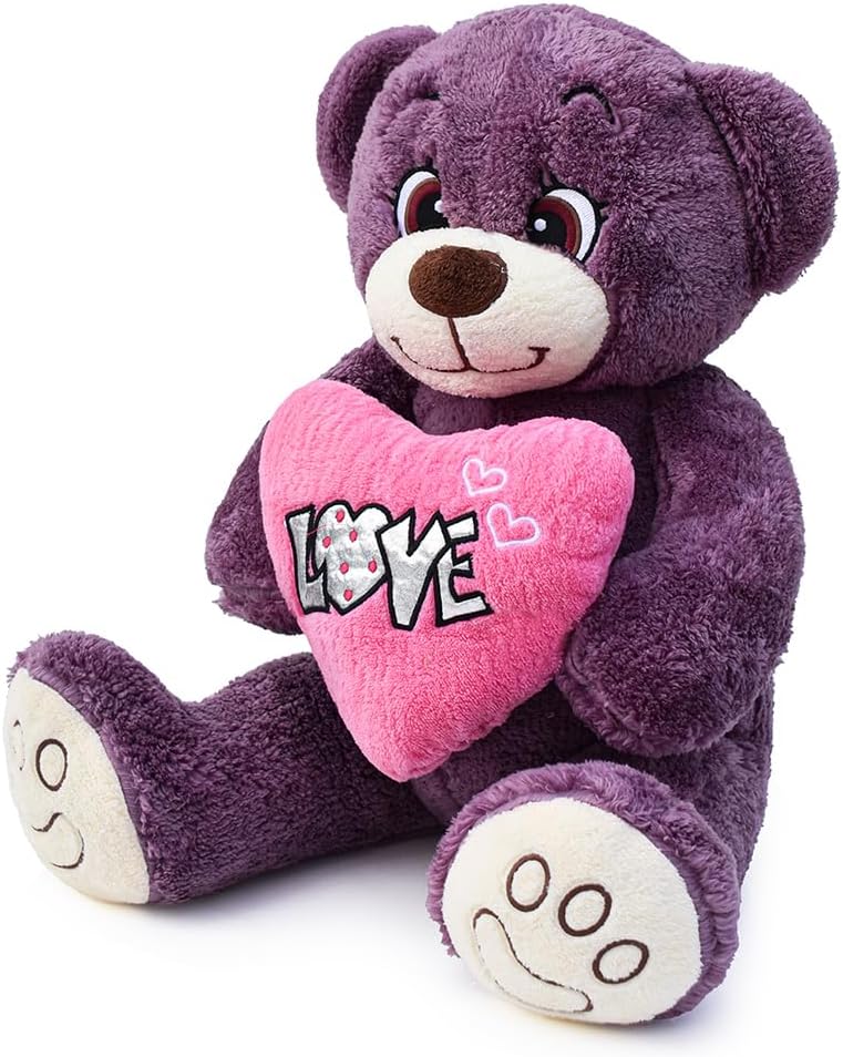 Lila Kalpli Pelüş Sevimli Ayıcık,Hollywood Ayısı,Sevgilier Günü Ayısı